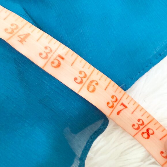 Women J.Crew V Neck Silk Cocktail Mini Dress Lined in Teal Size14 - Picture 9 of 10